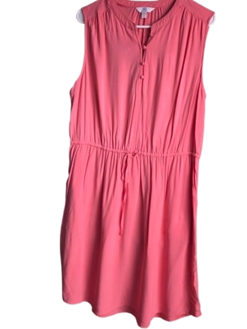 Time and Tru Coral Sleeveless Drawstring Waist Mini Dress